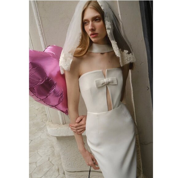 The New Arrivals Ilkyaz Ozel - Holly in Temple Tie-Neck Crepe Midi Dress XS/FR34 - Picture 8 of 9